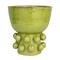 Hello Honey® 12.25" Green Round Terra-cotta Hobnail Footed Vase